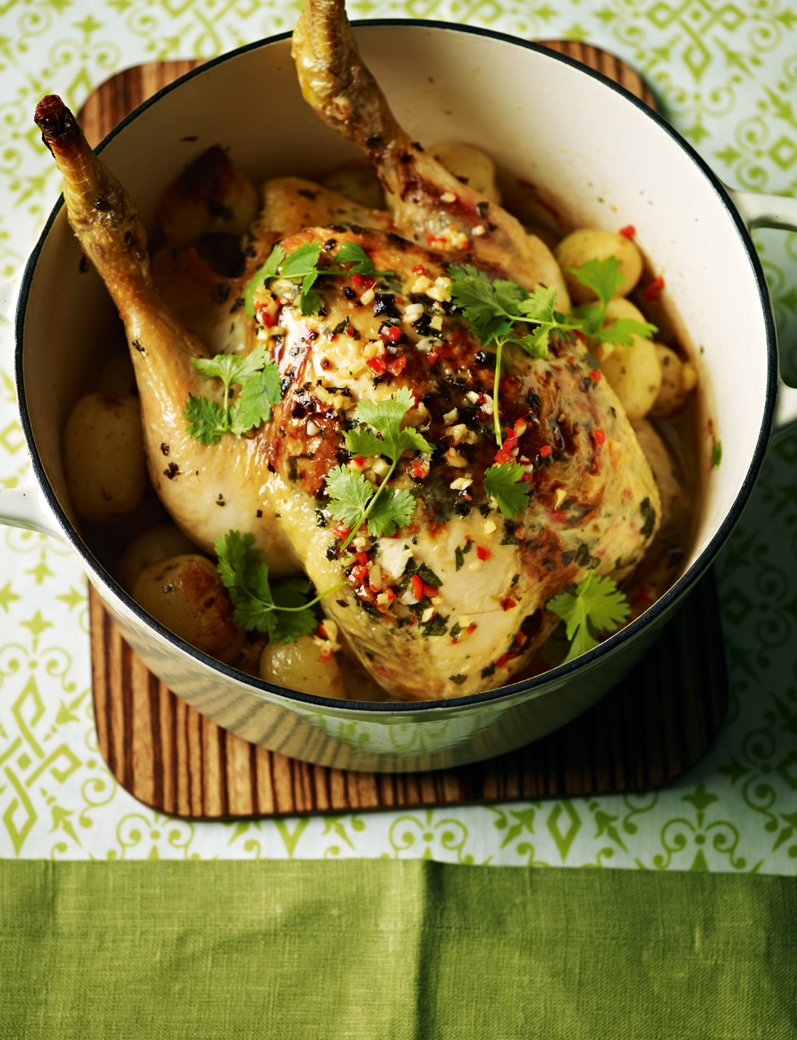 Potroast chicken with chilli and coconut Sainsbury`s Magazine